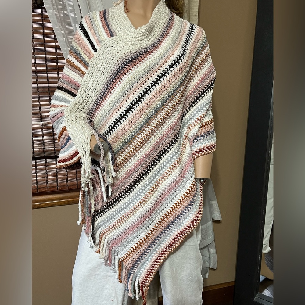 Chenille Poncho Fashion by Mirabeau OS